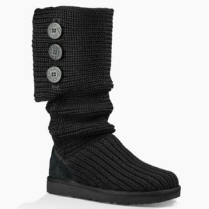 UGG Classic Cardy Knit Black Boots